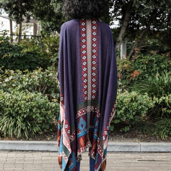 Multi Pattern Ruana - Picture 4 of 7